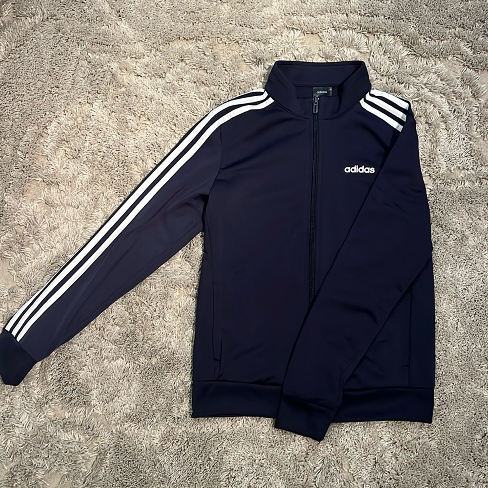 Gently used navy Adidas zip up jacket